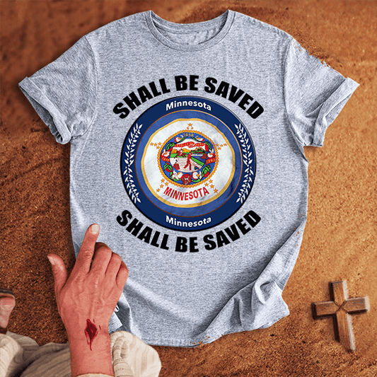 Minnesota Shall Be Saved T Shirt - Navy M | Biblical & Scripture Inspired Apparel | Jesus Monk