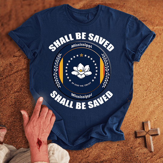 Mississippi Shall Be Saved T Shirt - Tropical Blue S | Biblical & Scripture Inspired Apparel | Jesus Monk