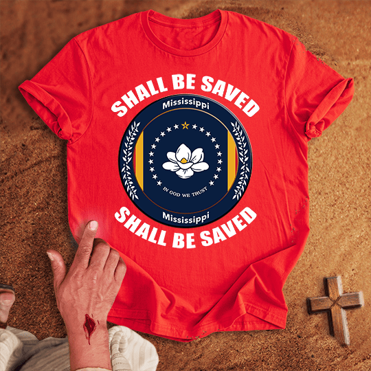 Mississippi Shall Be Saved T Shirt - Tropical Blue M | Biblical & Scripture Inspired Apparel | Jesus Monk