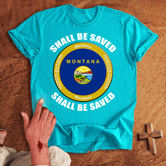 Montana Shall Be Saved T Shirt - Black M | Biblical & Scripture Inspired Apparel | Jesus Monk