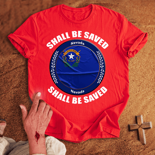 Nevada Shall Be Saved T Shirt - Sand M | Biblical & Scripture Inspired Apparel | Jesus Monk