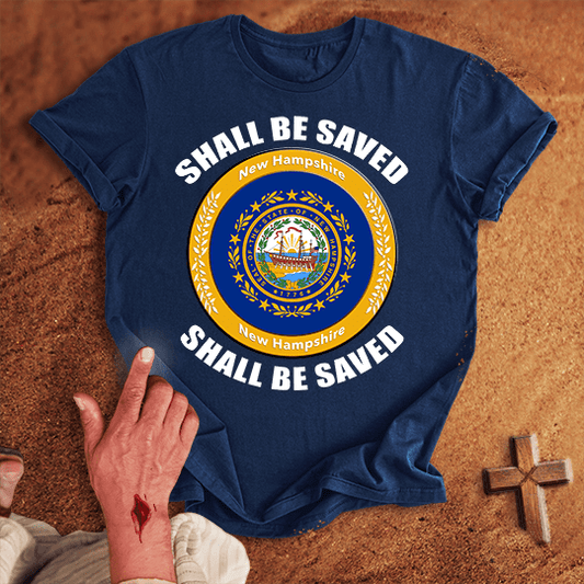 New Hampshire Shall Be Saved T Shirt - Military Green M | Biblical & Scripture Inspired Apparel | Jesus Monk