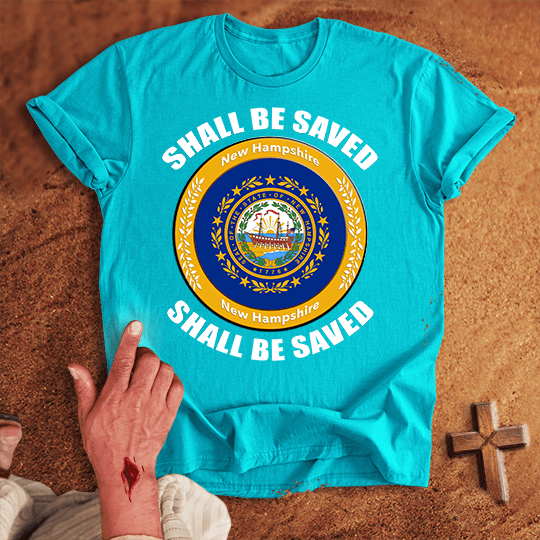 New Hampshire Shall Be Saved T Shirt - Navy M | Biblical & Scripture Inspired Apparel | Jesus Monk