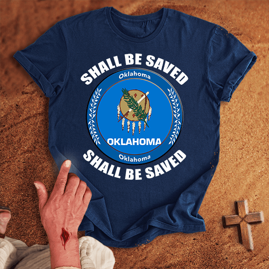 Oklahoma Shall Be Saved T Shirt - Sport Grey S | Biblical & Scripture Inspired Apparel | Jesus Monk
