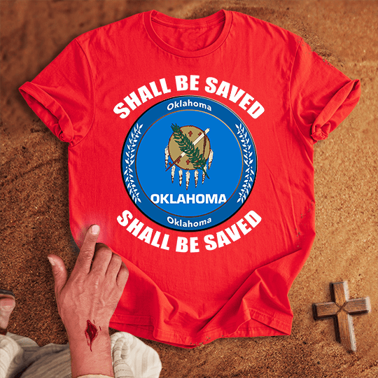 Oklahoma Shall Be Saved T Shirt - Sport Grey M | Biblical & Scripture Inspired Apparel | Jesus Monk