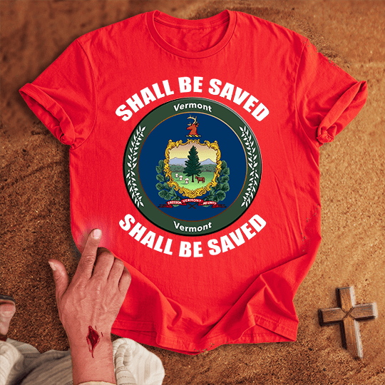 Vermont Shall Be Saved T Shirt - Sand M | Biblical & Scripture Inspired Apparel | Jesus Monk