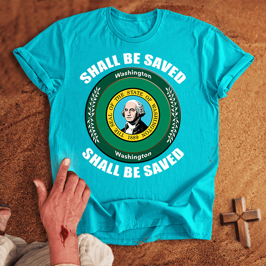Washington Shall Be Saved T Shirt - Red M | Biblical & Scripture Inspired Apparel | Jesus Monk