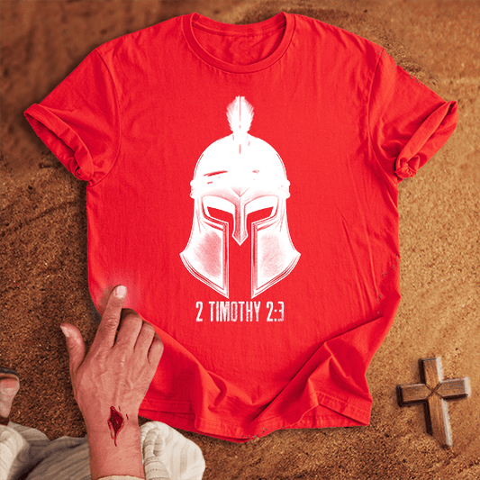 Soldier Of Jesus Christ 3 T Shirt - Sand M | Biblical & Scripture Inspired Apparel | Jesus Monk