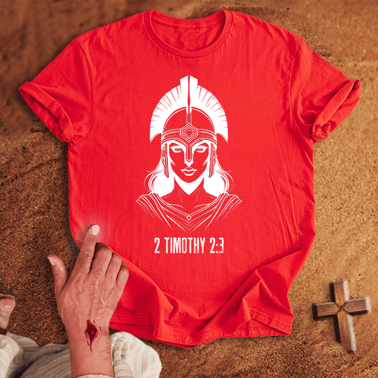 Soldier Of Jesus Christ 14 T Shirt - Sand M | Biblical & Scripture Inspired Apparel | Jesus Monk