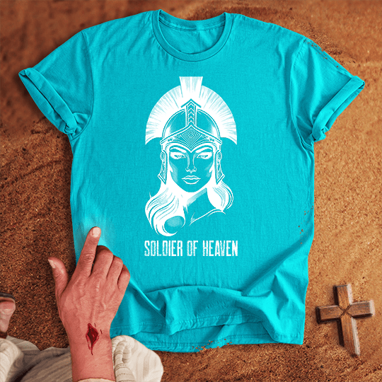 Soldier Of Heaven 1 T Shirt - Red M | Biblical & Scripture Inspired Apparel | Jesus Monk