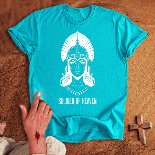 Soldier Of Heaven 2 T Shirt - Sand S | Biblical & Scripture Inspired Apparel | Jesus Monk