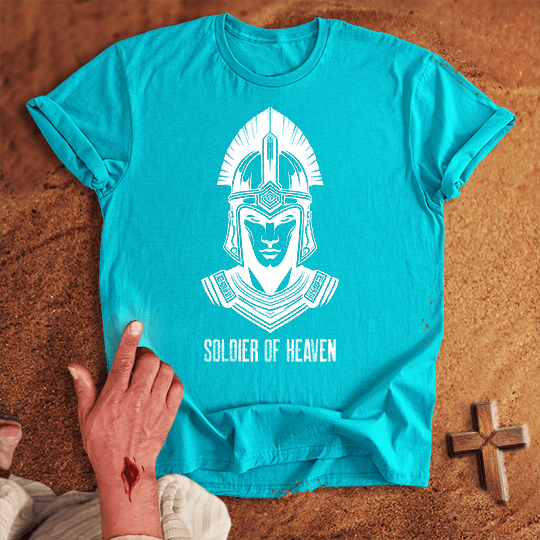 Soldier Of Heaven 3 T Shirt - White M | Biblical & Scripture Inspired Apparel | Jesus Monk