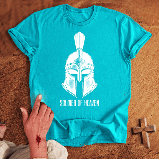 Soldier Of Heaven 5 T Shirt - Red M | Biblical & Scripture Inspired Apparel | Jesus Monk