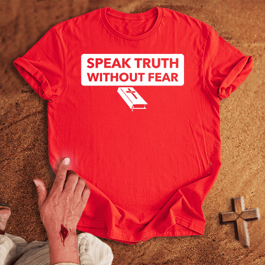 Speak Truth Without Fear T Shirt - White M | Biblical & Scripture Inspired Apparel | Jesus Monk