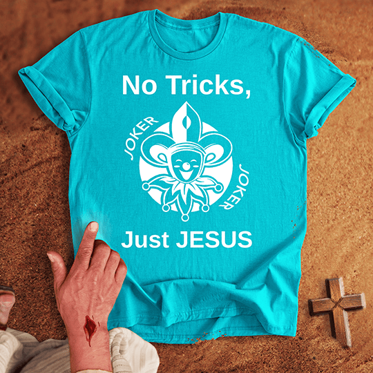 No Tricks Just Jesus T Shirt - White M | Biblical & Scripture Inspired Apparel | Jesus Monk