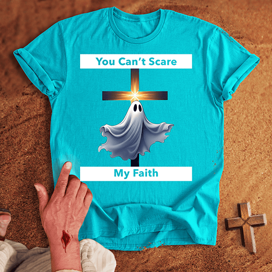 You Can T Scare My Faith T Shirt - Navy M | Biblical & Scripture Inspired Apparel | Jesus Monk