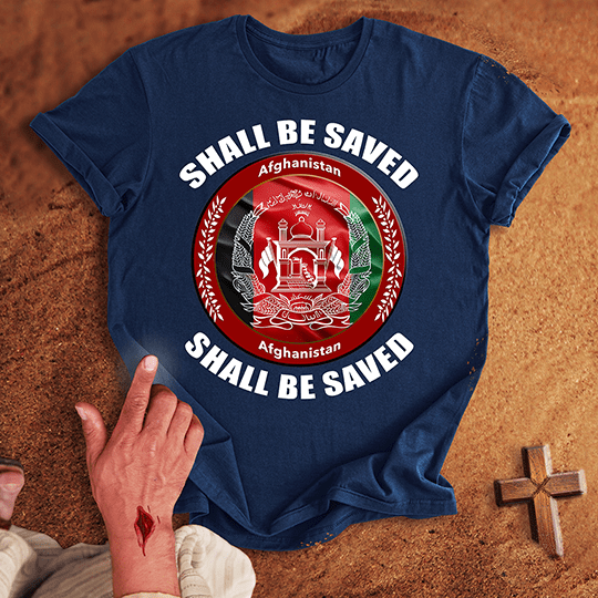 Afghanistan Shall Be Saved T Shirt - Black 3XL | Biblical & Scripture Inspired Apparel | Jesus Monk