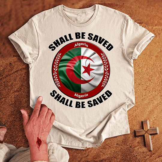 Algeria Shall Be Saved T Shirt - Navy M | Biblical & Scripture Inspired Apparel | Jesus Monk