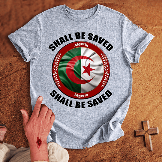 Algeria Shall Be Saved T Shirt - Navy XL | Biblical & Scripture Inspired Apparel | Jesus Monk