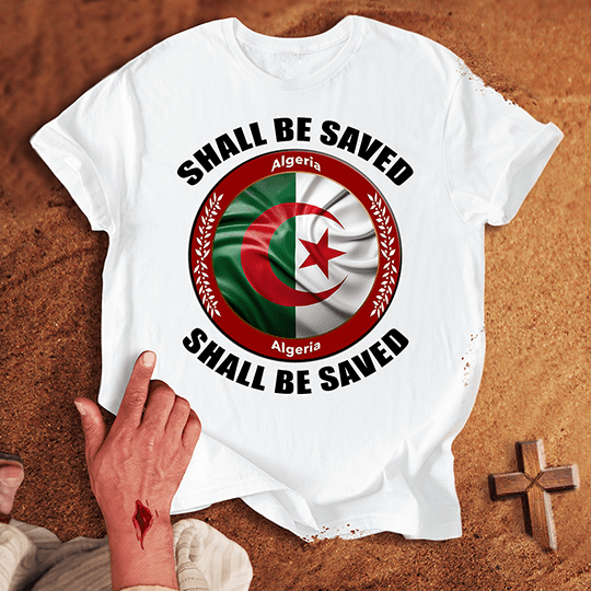 Algeria Shall Be Saved T Shirt - Navy 2XL | Biblical & Scripture Inspired Apparel | Jesus Monk