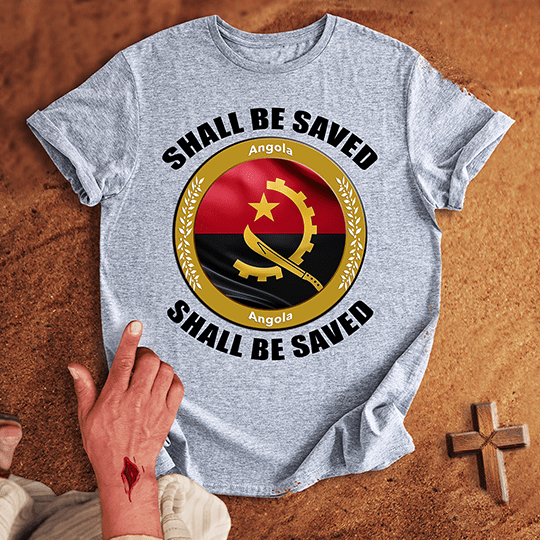Angola Shall Be Saved T Shirt - Black M | Biblical & Scripture Inspired Apparel | Jesus Monk