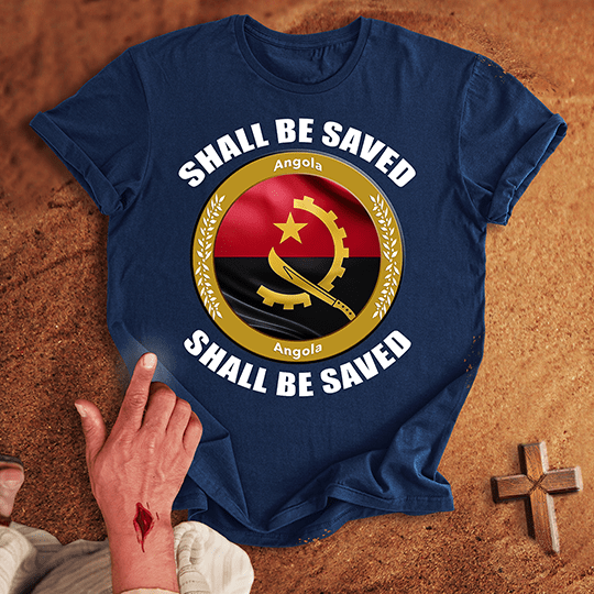 Angola Shall Be Saved T Shirt - Black 3XL | Biblical & Scripture Inspired Apparel | Jesus Monk