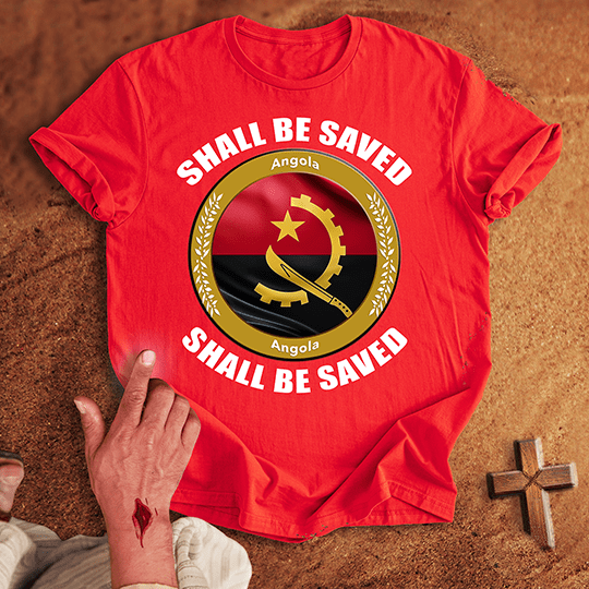 Angola Shall Be Saved T Shirt - Sport Grey S | Biblical & Scripture Inspired Apparel | Jesus Monk