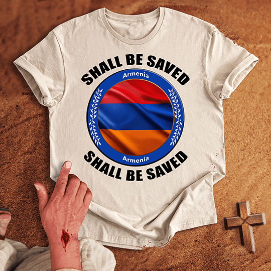 Armenia Shall Be Saved T Shirt - Navy XL | Biblical & Scripture Inspired Apparel | Jesus Monk