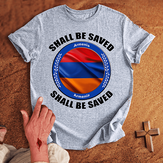 Armenia Shall Be Saved T Shirt - Navy M | Biblical & Scripture Inspired Apparel | Jesus Monk