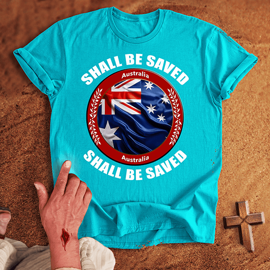 Australia Shall Be Saved T Shirt - Navy M | Biblical & Scripture Inspired Apparel | Jesus Monk