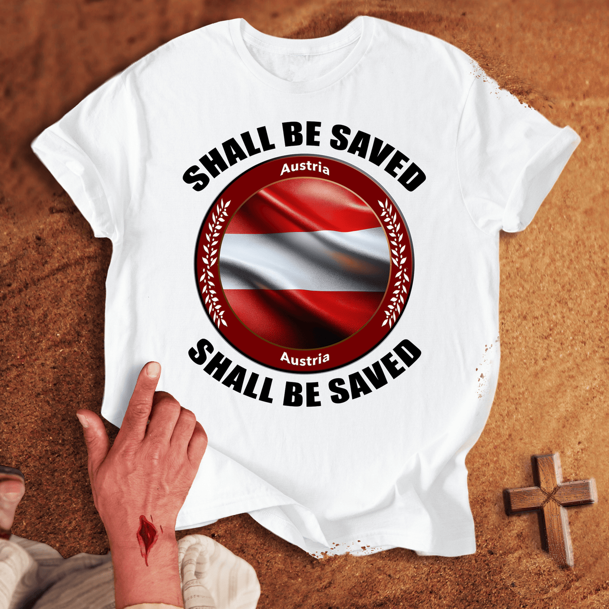Austria Shall Be Saved T Shirt - Black M | Biblical & Scripture Inspired Apparel | Jesus Monk
