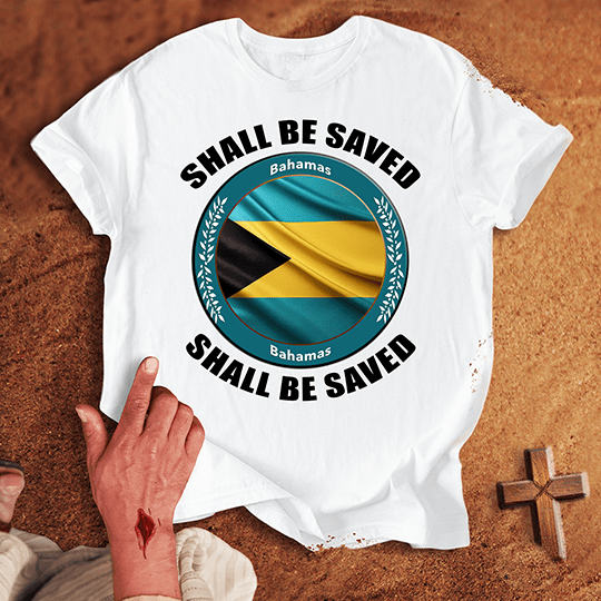 Bahamas Shall Be Saved T Shirt - Tropical Blue M | Biblical & Scripture Inspired Apparel | Jesus Monk