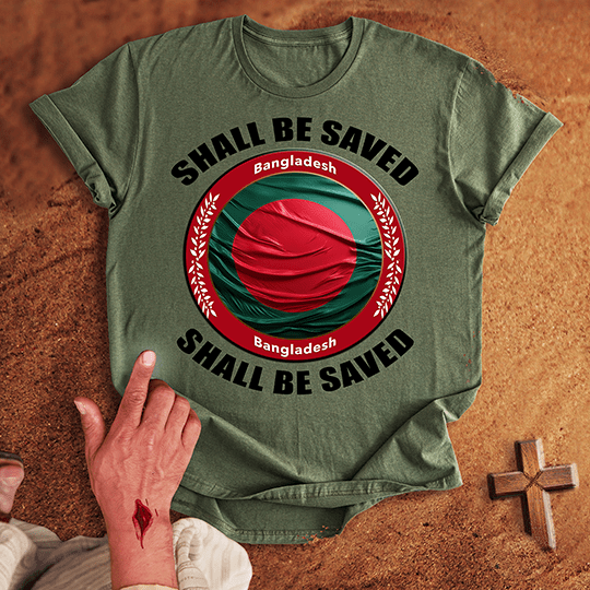 Bangladesh Shall Be Saved T Shirt - Red M | Biblical & Scripture Inspired Apparel | Jesus Monk
