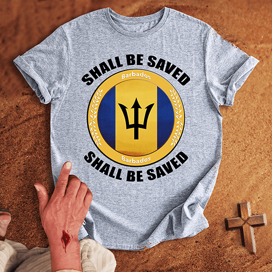 Barbados Shall Be Saved T Shirt - White 2XL | Biblical & Scripture Inspired Apparel | Jesus Monk