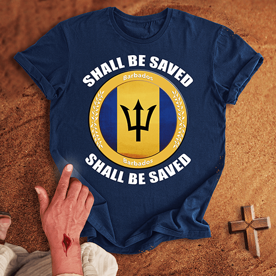 Barbados Shall Be Saved T Shirt - White M | Biblical & Scripture Inspired Apparel | Jesus Monk