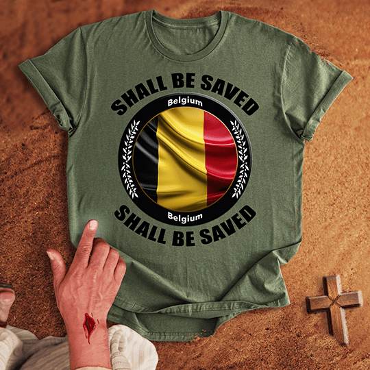 Belgium Shall Be Saved T Shirt - Black M | Biblical & Scripture Inspired Apparel | Jesus Monk