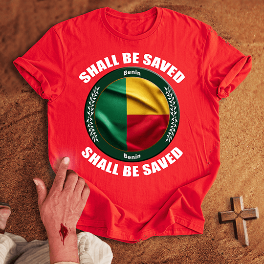 Benin Shall Be Saved T Shirt - Black S | Biblical & Scripture Inspired Apparel | Jesus Monk