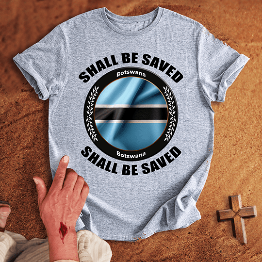 Botswana Shall Be Saved T Shirt - Tropical Blue M | Biblical & Scripture Inspired Apparel | Jesus Monk