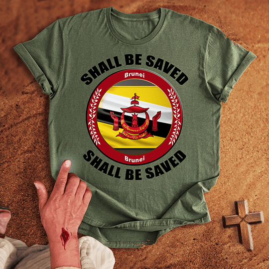 Brunei Shall Be Saved T Shirt - Red M | Biblical & Scripture Inspired Apparel | Jesus Monk