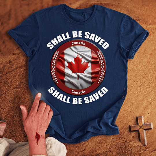 Canada Shall Be Saved T Shirt - Red S | Biblical & Scripture Inspired Apparel | Jesus Monk