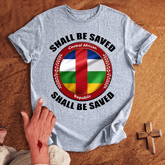 Central African Republic Shall Be Saved T Shirt - Black XL | Biblical & Scripture Inspired Apparel | Jesus Monk