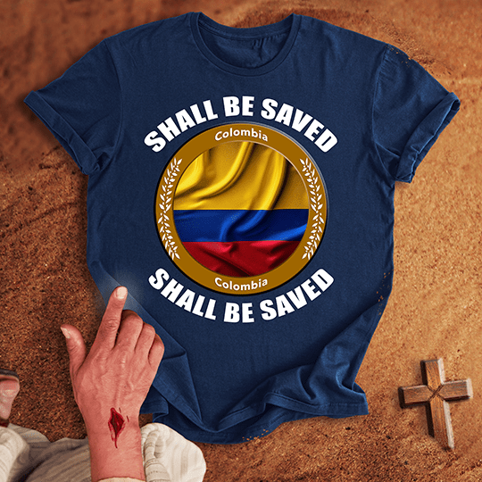 Colombia Shall Be Saved T Shirt - Sand M | Biblical & Scripture Inspired Apparel | Jesus Monk