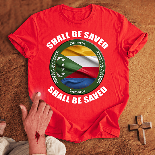 Comoros Shall Be Saved T Shirt - White S | Biblical & Scripture Inspired Apparel | Jesus Monk