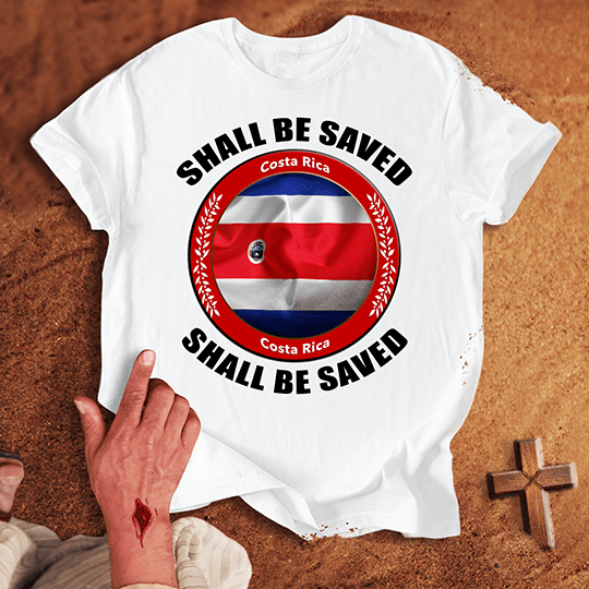 Costa Rica Shall Be Saved T Shirt - Red 3XL | Biblical & Scripture Inspired Apparel | Jesus Monk