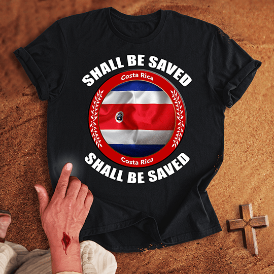 Costa Rica Shall Be Saved T Shirt - Navy S | Biblical & Scripture Inspired Apparel | Jesus Monk