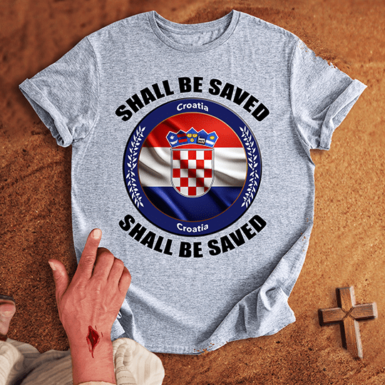 Croatia Shall Be Saved T Shirt - Navy 2XL | Biblical & Scripture Inspired Apparel | Jesus Monk