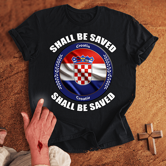 Croatia Shall Be Saved T Shirt - Navy 3XL | Biblical & Scripture Inspired Apparel | Jesus Monk