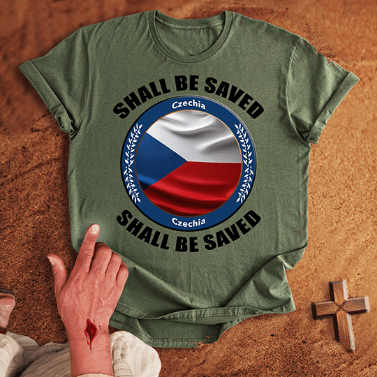 Czechia Shall Be Saved T Shirt - Navy M | Biblical & Scripture Inspired Apparel | Jesus Monk