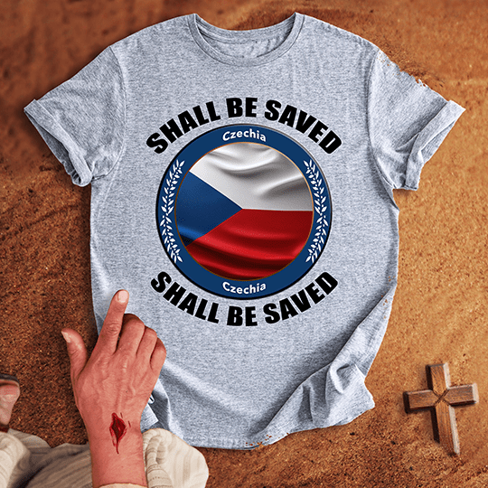 Czechia Shall Be Saved T Shirt - Navy XL | Biblical & Scripture Inspired Apparel | Jesus Monk