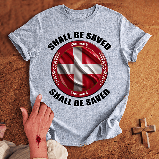 Denmark Shall Be Saved T Shirt - Red 2XL | Biblical & Scripture Inspired Apparel | Jesus Monk